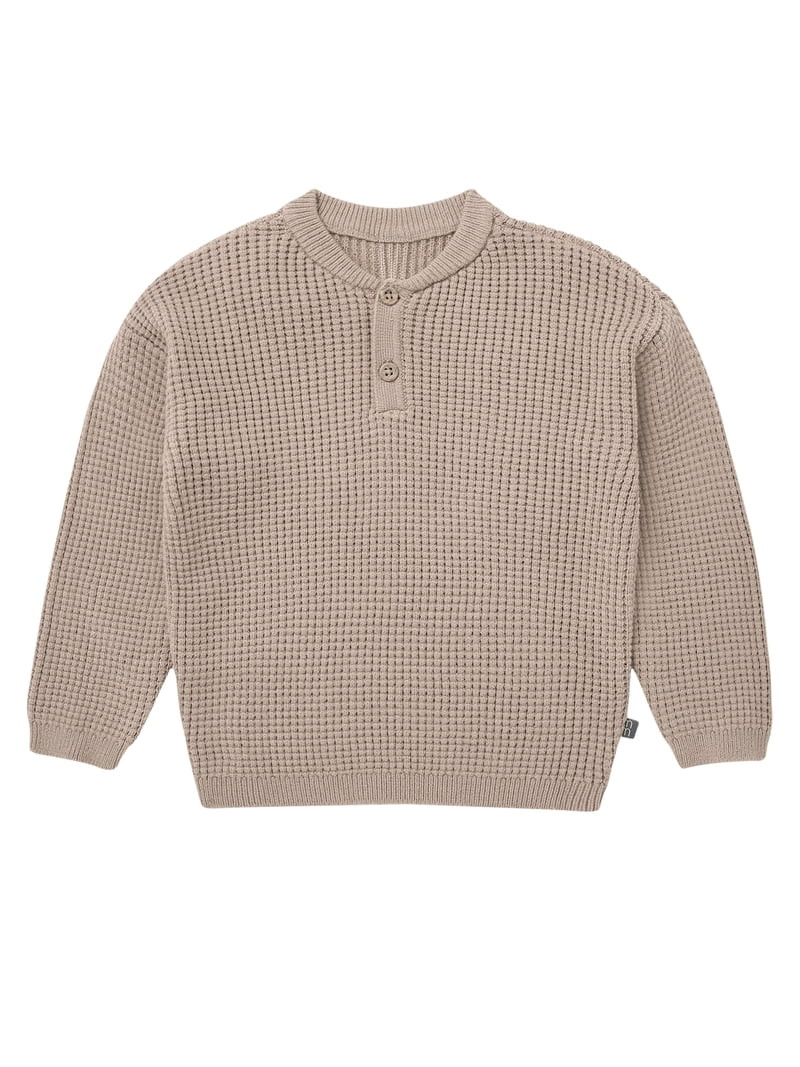 Modern Moments by Gerber Toddler Boy Waffle Henley Sweater Knit, 12 Months - 5T | Walmart (US)