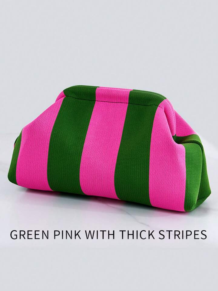 Handtas met strepen in wolkenpatroon voor dames, clutch met grote capaciteit, lichtgewicht en opv... | SHEIN