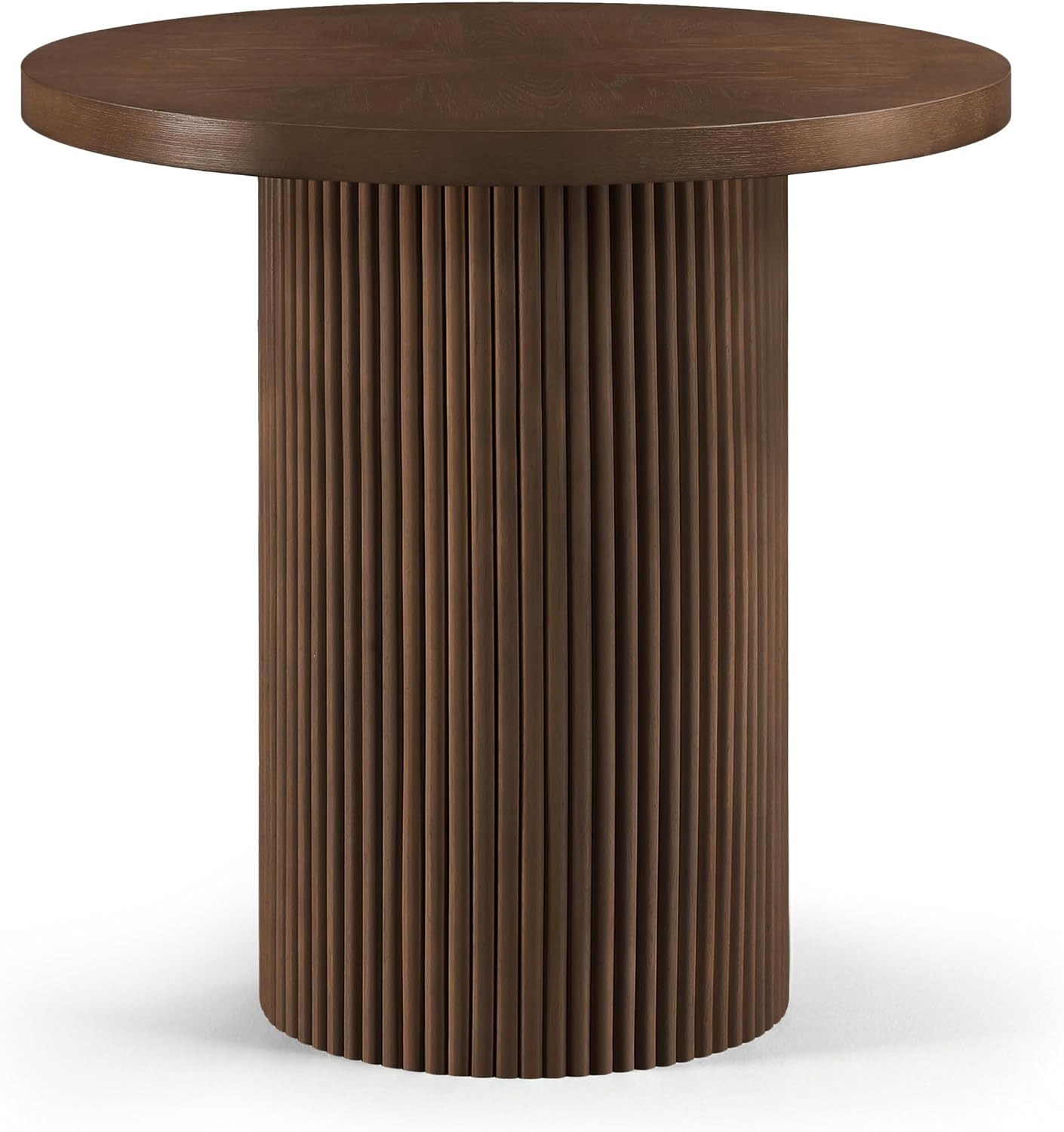 Meridian Furniture 749Brown-T Belinda Collection Modern | Contemporary Counter Height Table with Rich Finish, Solid Wood Fluted Base, MDF Top with Veneer, 36" W x 36" D x 36" H, Brown | Amazon (US)