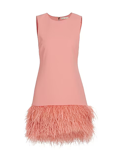 Coley Ostrich Feather-Trim Dress | Saks Fifth Avenue