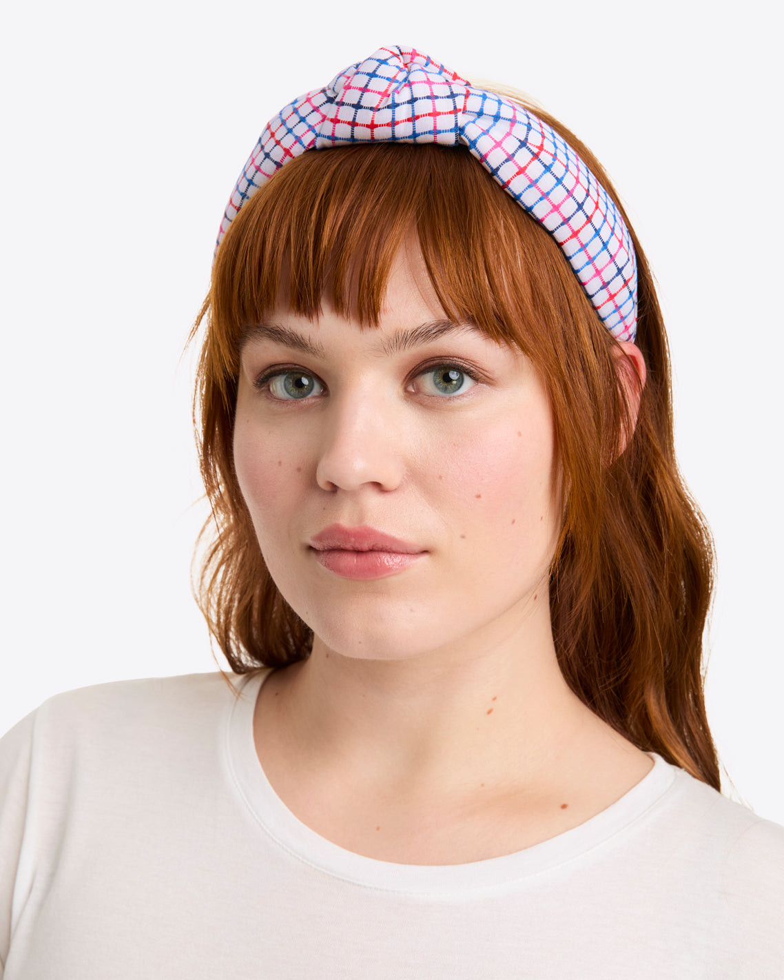 Knot Headband in Stitched Grid | Draper James (US)