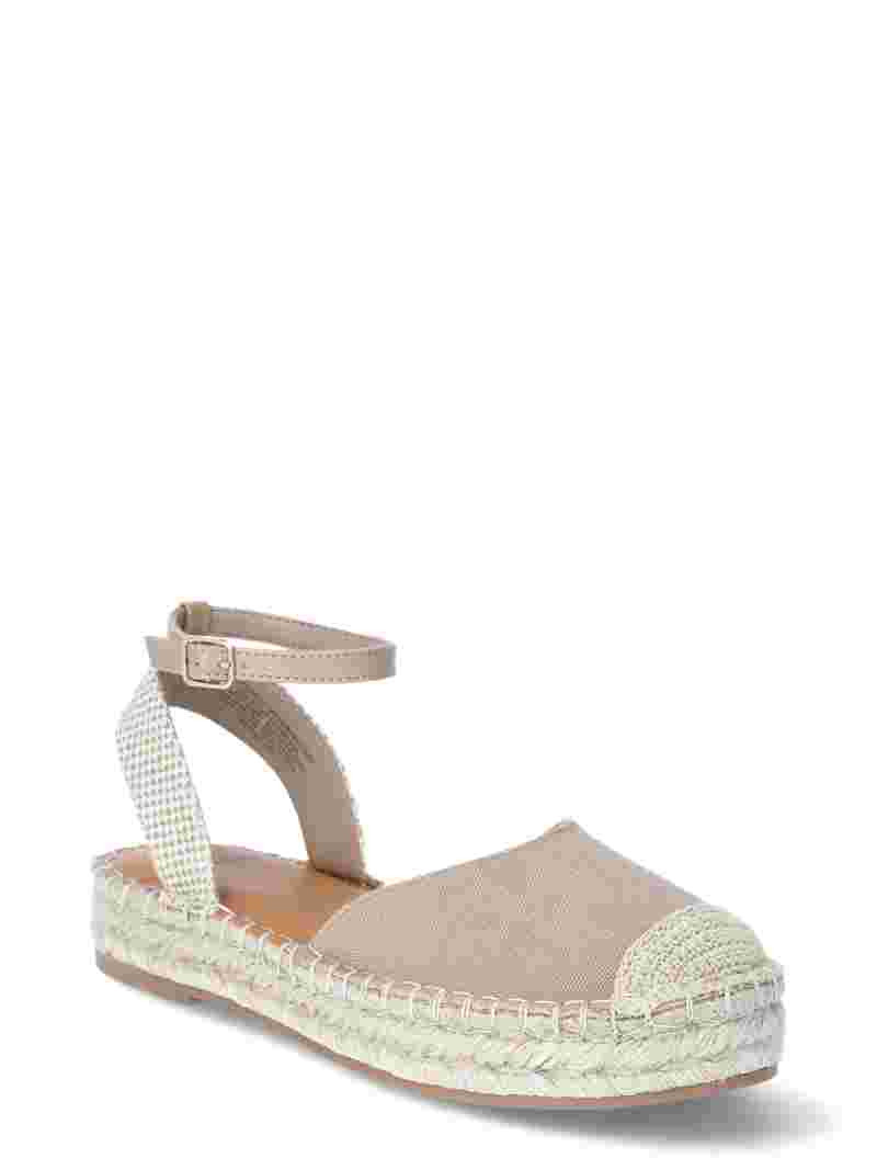 Time and Tru Women's Ankle Strap Espadrilles, Sizes 6-11 | Walmart (US)