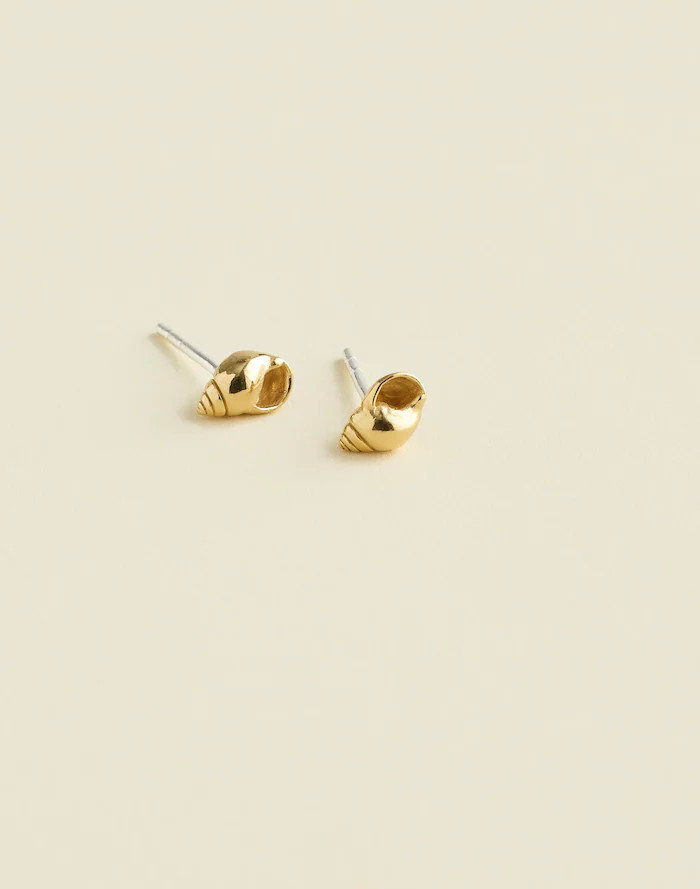 Demi-Fine Shell Stud Earrings | Madewell