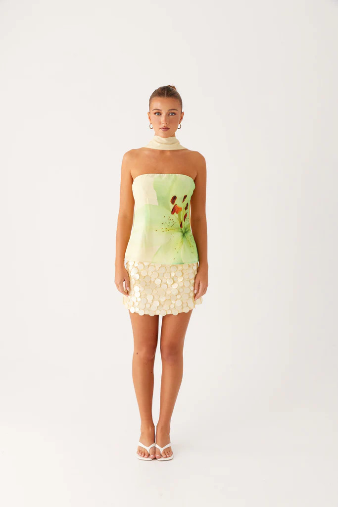 Blaise Scarf Top - Yellow Floral | Peppermayo (Global)