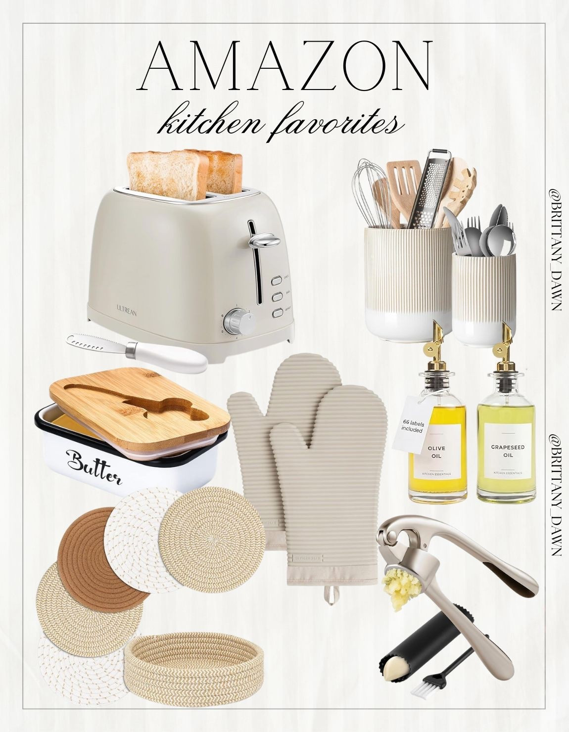Elevate your daily routine with these cream and neutral kitchen essentials. I love how these functional pieces, like the sleek toaster and glass oil bottles, keep counters looking organized. 🍞✨

Adding these ribbed crocks and woven textures creates such a warm, inviting vibe. They are the perfect blend of modern style and practical use for any home cook! 🧂

#AmazonKitchen #KitchenOrganization #NeutralHome #KitchenEssentials #AmazonHome #HomeDecor #AestheticKitchen #CookingStyle

#LTKHome
