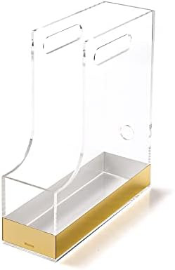 Mouchoi Magazine File Holder, Folder Holder, File Folder Organizer, Acrylic, Gold Trim | Amazon (US)