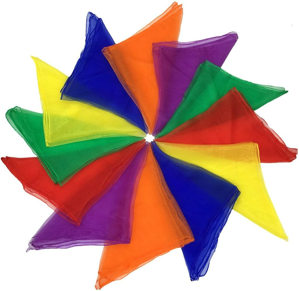 AIVIAI Dance Scarves Music Scarves for Children Movement and Juggling 12pcs | Amazon (US)