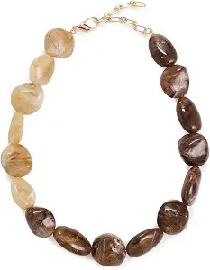 ADINA EDEN Women's Brown Agate Beaded Necklace | Amazon (US)