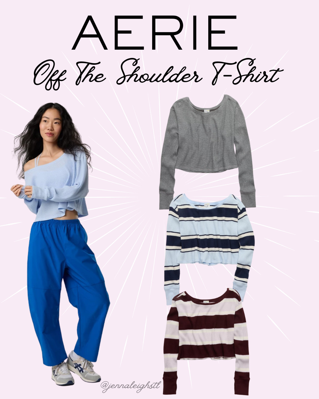 New from OFFLINE by Aerie! These Wow! Waffle off-the-shoulder long sleeve tops are the perfect throw-on-and-go layer over a workout top, or just an easy piece to lounge in. So comfy and cute! 

 #LTKootd #LTKActive #LTKMidsize