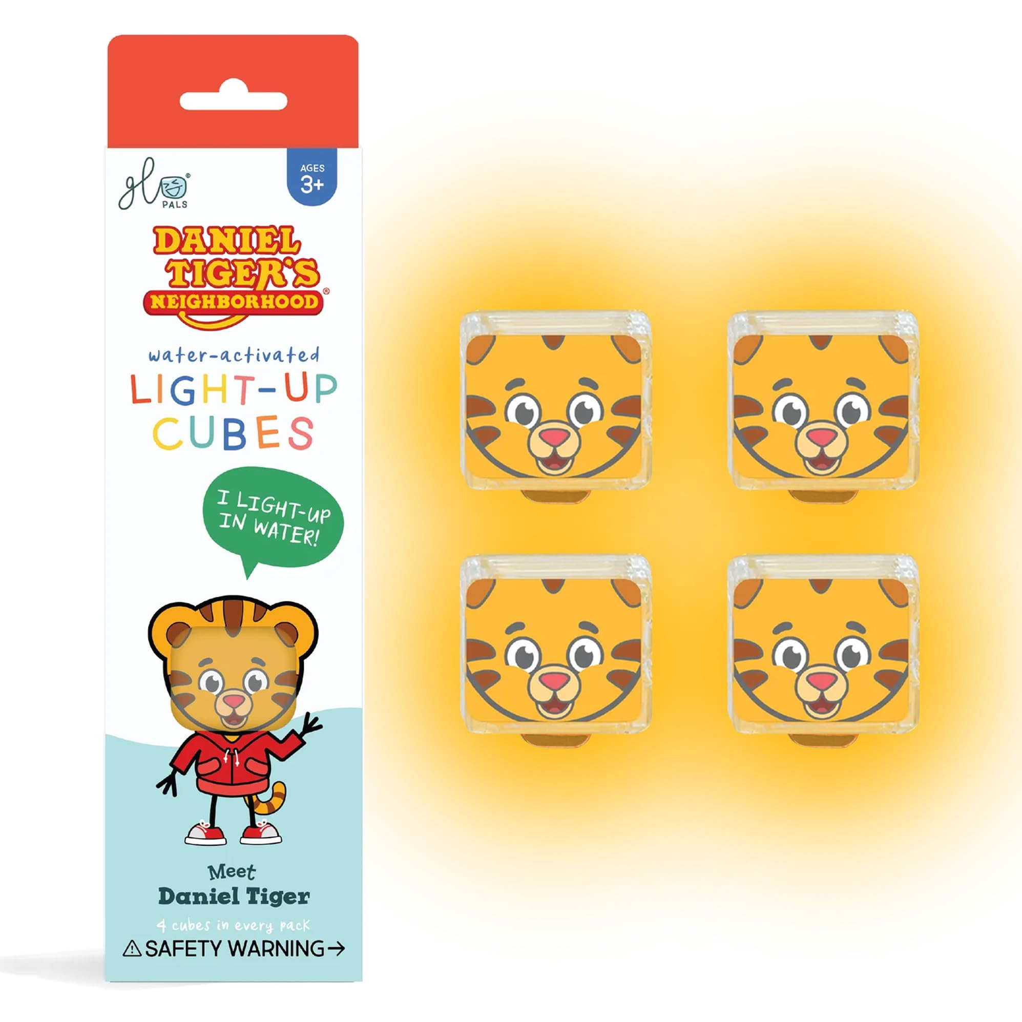 Glo Pals x Daniel Tiger's Neighborhood Water-Activated Bath Toy with 6 Reusable Light-Up Cubes fo... | Amazon (US)