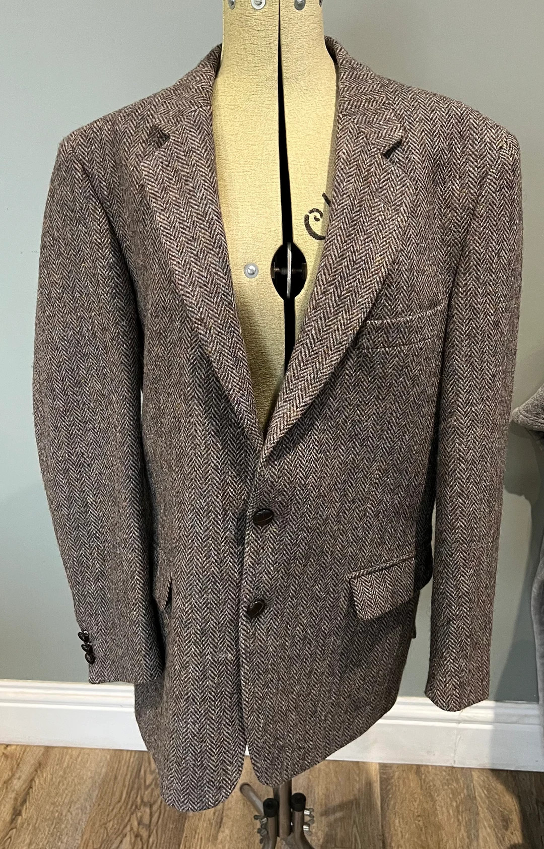 Brook Tavener Mens Medium Herringbone Grey/blue Harris Tweed Jacket. - Etsy UK | Etsy (UK)