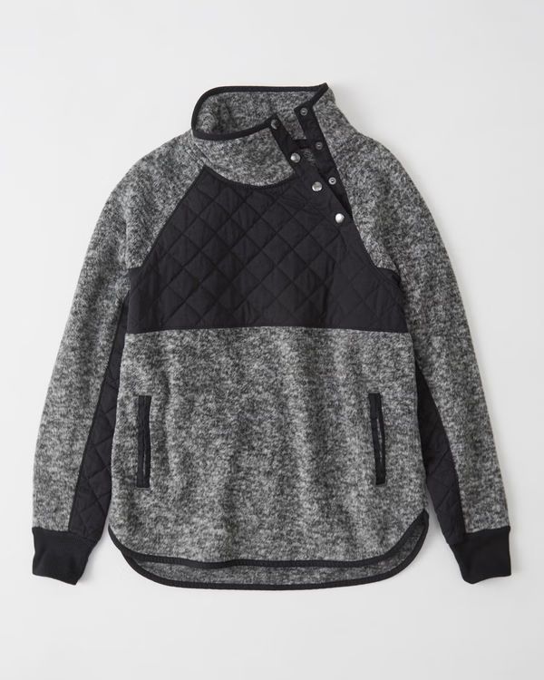 Asymmetrical Snap-Up Fleece | Abercrombie & Fitch (US)