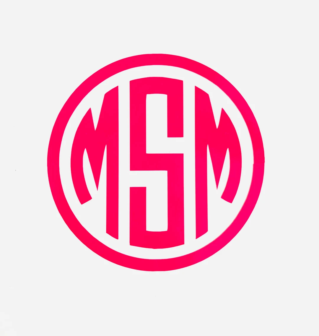 Vinyl Circle in Circle Monogram Decal | Etsy (US)