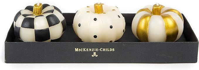 MACKENZIE-CHILDS Mini Pumpkin Candles - Black & Gold - Set of 3 | Amazon (US)
