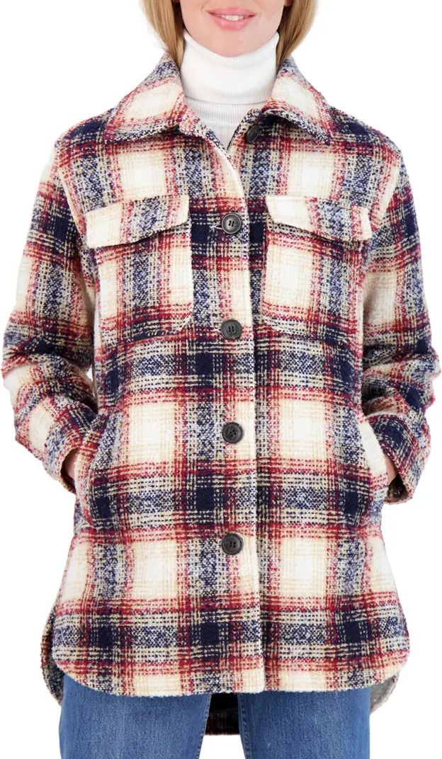 Collection Belted Brushed Plaid Shirt Jacket | Nordstrom Rack