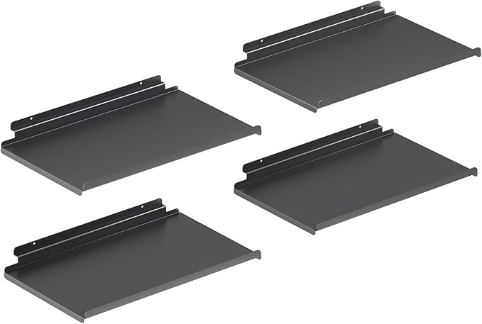 4 Pack 17X10 Inch Large Slatwall Shelves, Metal Slat Wall Shelves Accessories, Metal Retail Displ... | Amazon (US)
