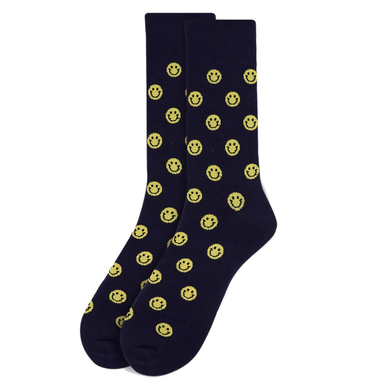 Men's Smiley Faces Crew Novelty Socks - Navy Blue | Walmart (US)