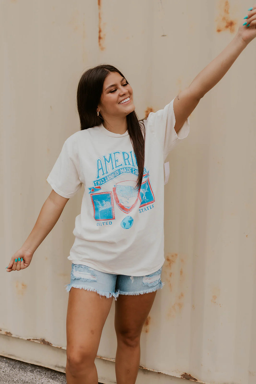 America Patch Thrifted Graphic Tee | The Rowe Boutique