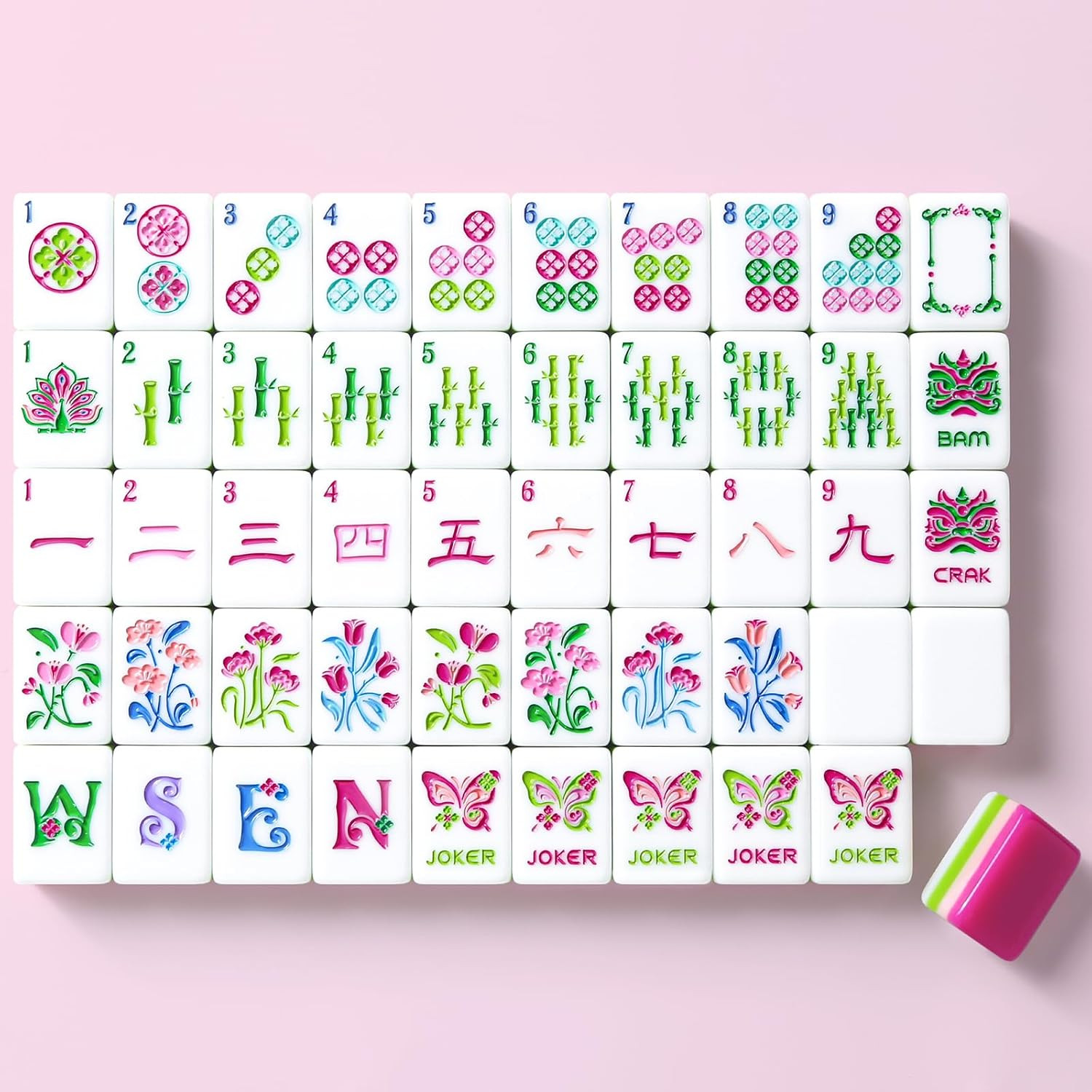 American Mahjong Tile Set, 160 Rose Pink 4-Layer Mahjong Game Set with 4 Dice with Pouch, Gift-Ready Storage Box, Mahjong Tile Set American, Mahjong Set American | Amazon (US)