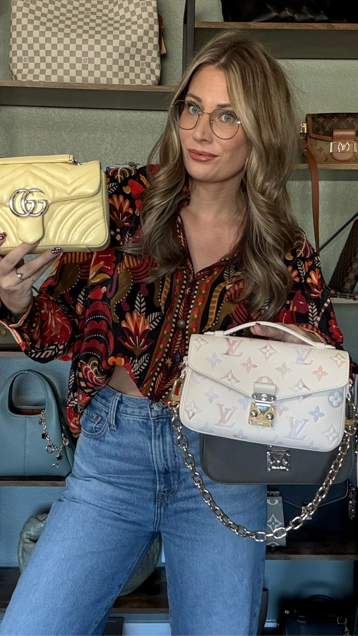I love a patterned button down blouse and farm rio makes them best in my opinion. 
My jeans are the Levi 501 jeans in a size 6. 
My shoes are Birkenstocks and my bag is the Mini Dauphine from Louis Vuitton. 

I am 5’6 
145lbs 

#LTKItBag #LTKStyleTip #LTKShoeCrush