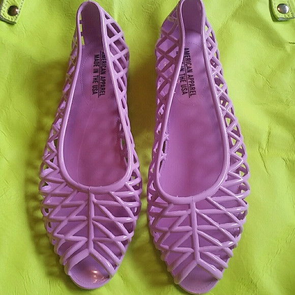 American apparel PVC lattice jelly sandal new! Lilac beach summer flats boho | Poshmark