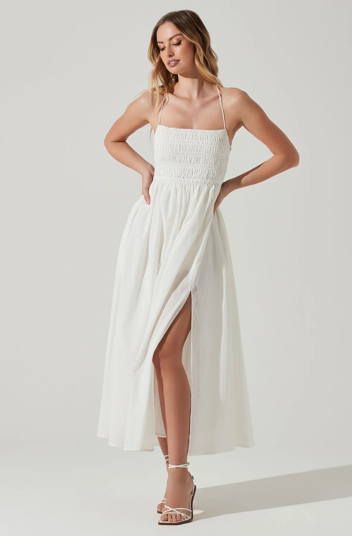 Stasia Smocked Midi Dress | ASTR The Label (US)