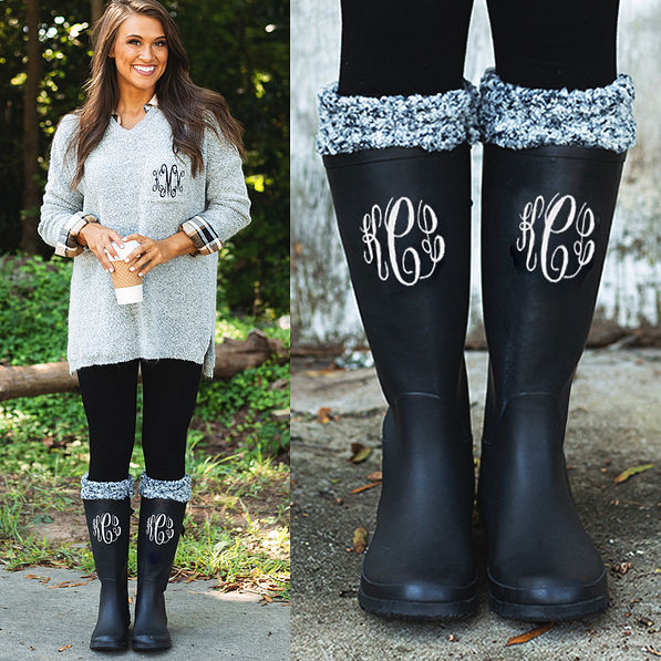 Monogrammed Rain Boots | Marleylilly