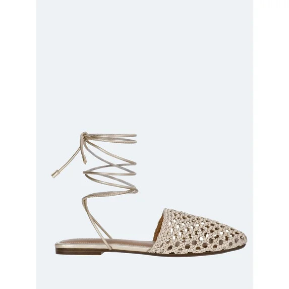 Free Assembly Women's Woven Wrap Slide Flats | Walmart (US)