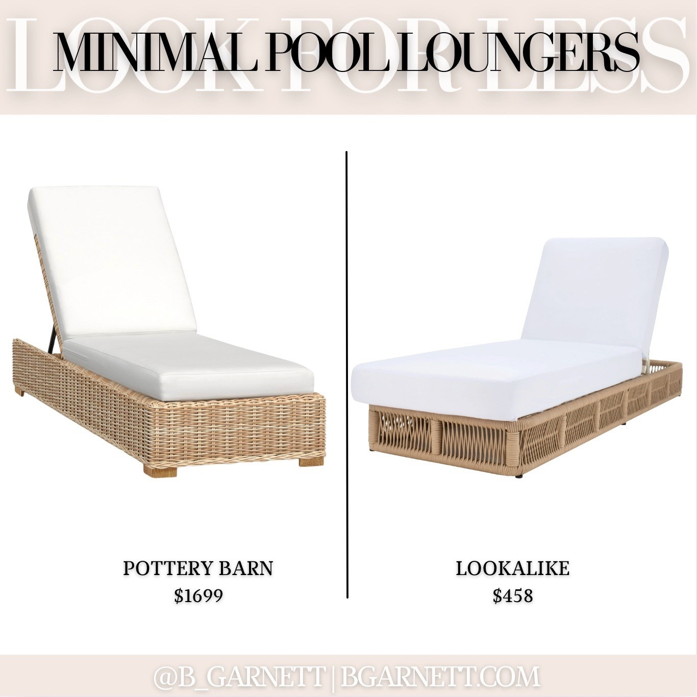 If you love this Pottery Barn lounger then you need to see this option for a fraction of the price 

Pool lounger | pool furniture | patio furniture | deck furniture | look for less 

#LTKHome #LTKSwim #LTKSaleAlert