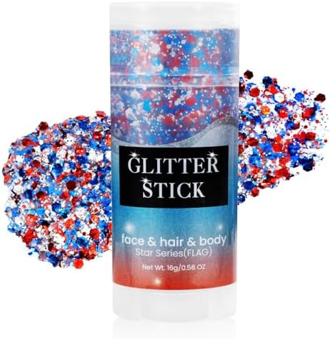 Mysense Patriotic USA Flag Face Hair Glitter for Independence Day Memorial Day Veterans Day, 4th ... | Amazon (US)