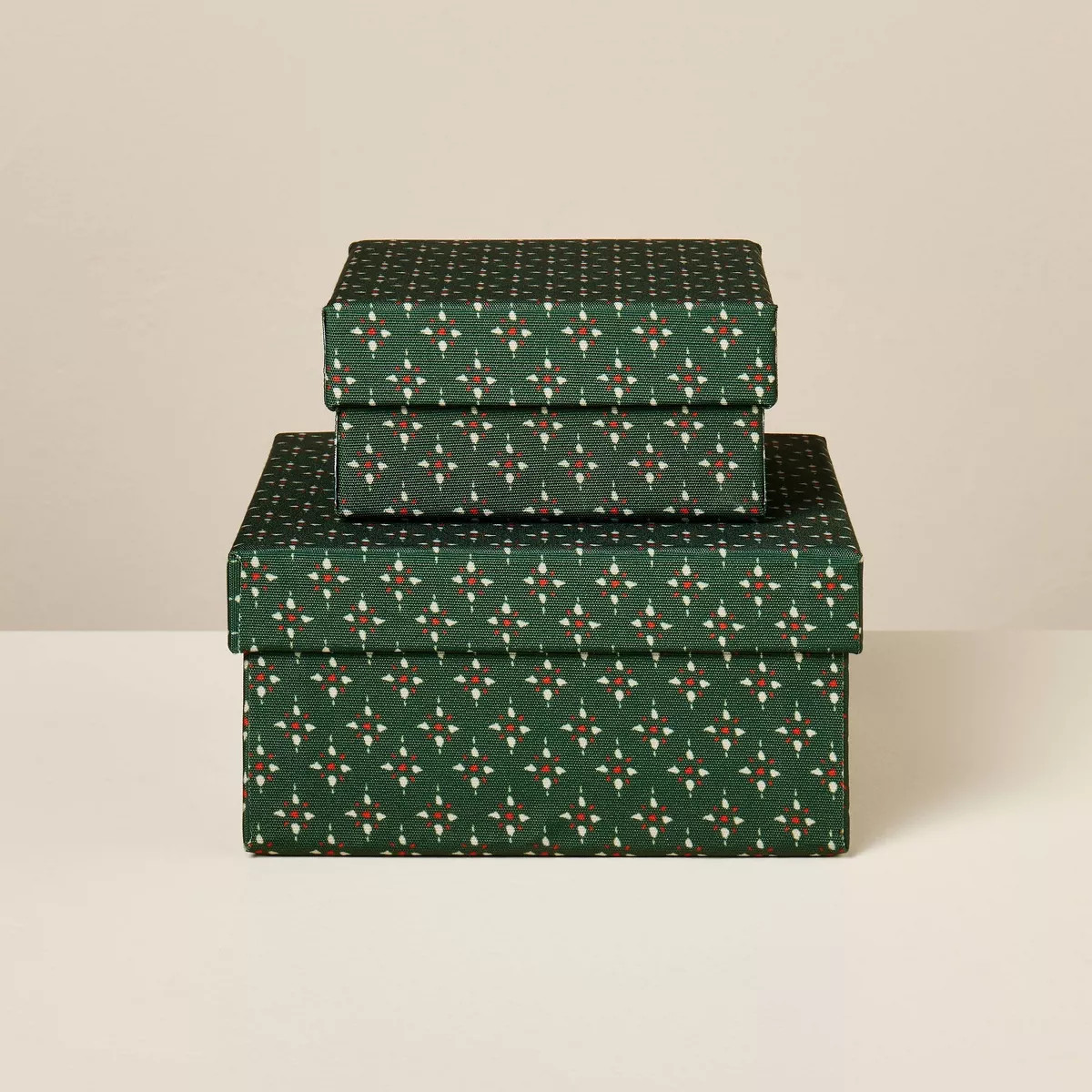 Holiday Star Motif Christmas Gift Box (Set of 2) - Hearth & Hand™ with Magnolia | Target