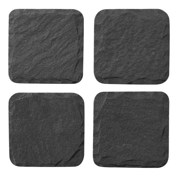 Black Slate Coasters (Set of 4) | West Elm (US)