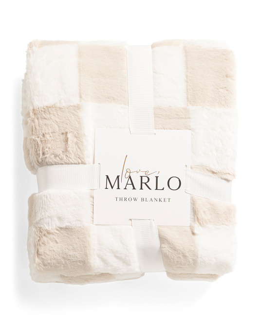 Two Toned Faux Fur Throw | TJ Maxx