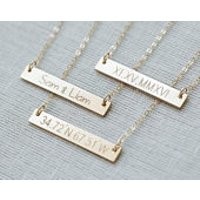 14K Gold Bar Necklace,Bar Necklace,Personalized Bar Necklace,Custom Name Bar Necklace,Engraved Necklace,Name Bar Necklace,Monogram Necklace | Etsy (US)
