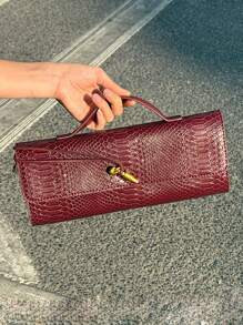 Burgundy Bag Cherry Red Envelope Wine Red Envelope Upscale New Handbag European And American Fash... | SHEIN