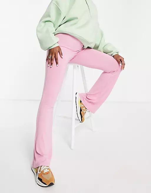 ASOS DESIGN kick flare trouser in pink | ASOS | ASOS (Global)