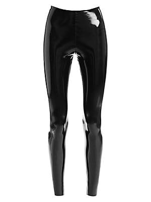 Commando Women's Classic Faux Patent Leather Leggings - Black - Size Medium | Saks Fifth Avenue
