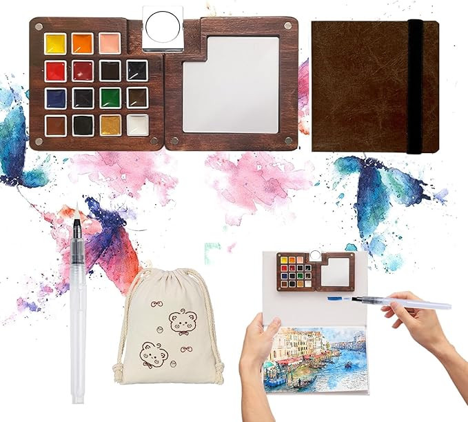 Mini Paint Palette Travel Kit - Mini Travel Watercolor Palette Set, Pocket Artist Water Color Tra... | Amazon (US)