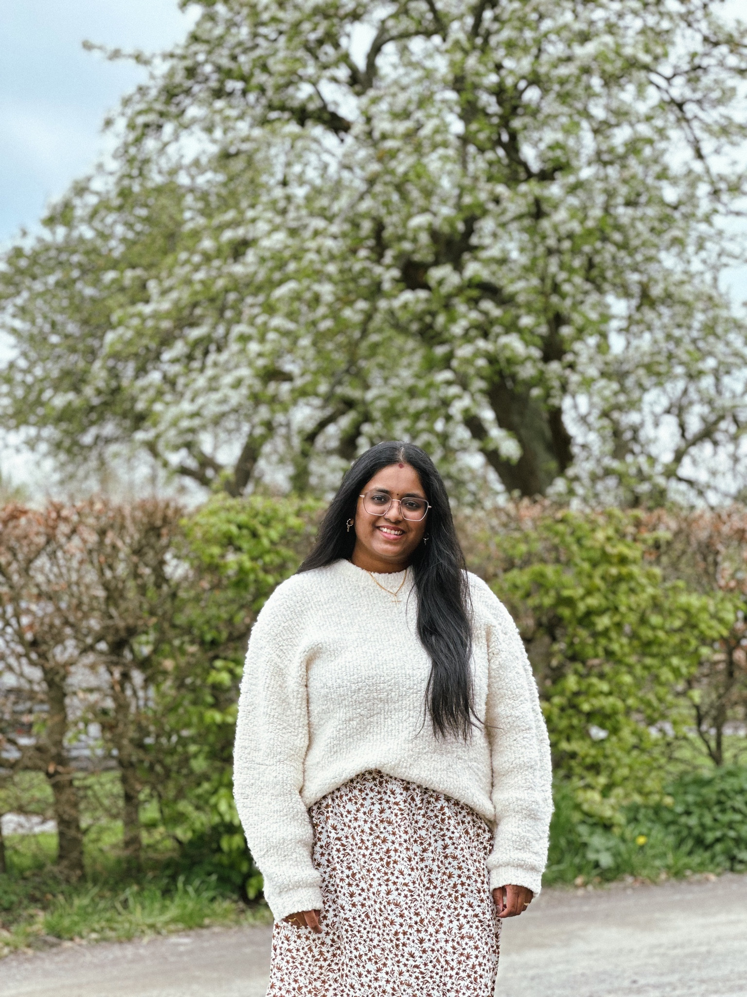 Spring outfit ideas. I’m wearing a white sweater tucked inside a maxi skirt with small brown flowers 

#springoutfitideas #springoutfit #skirt #sweater  

#LTKSeasonal #LTKstyletip #LTKeurope