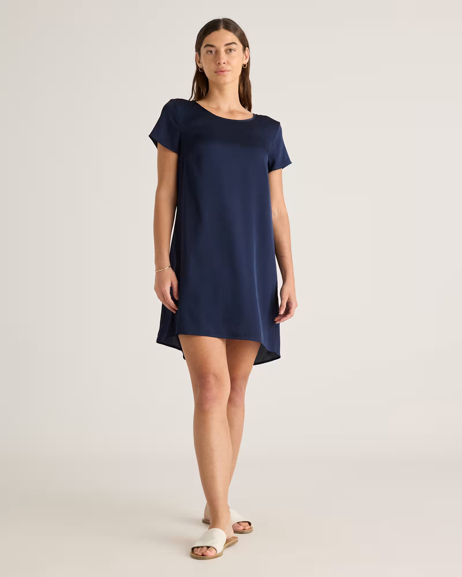 Washable Stretch Silk Tee Dress | Quince