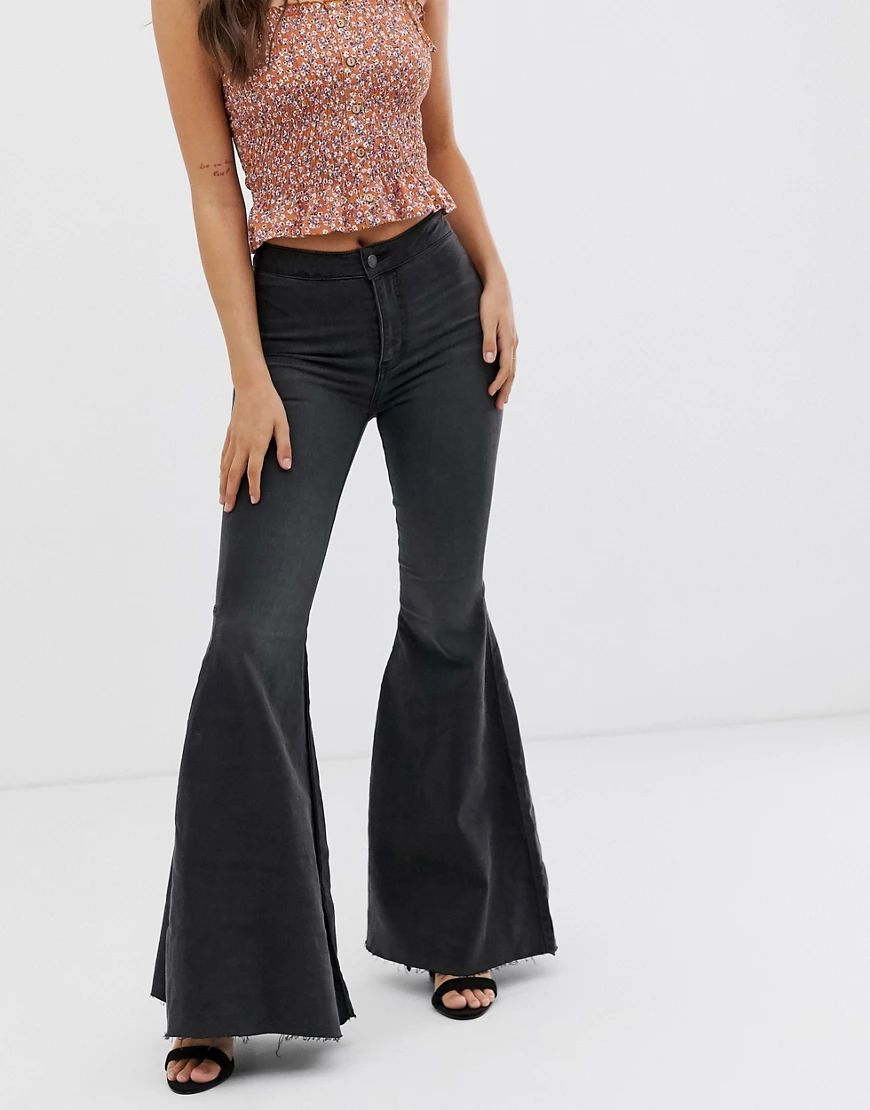 We The Free by Free People - Just float on - Højtaljede jeans med svaj-Sort | ASOS (Global)