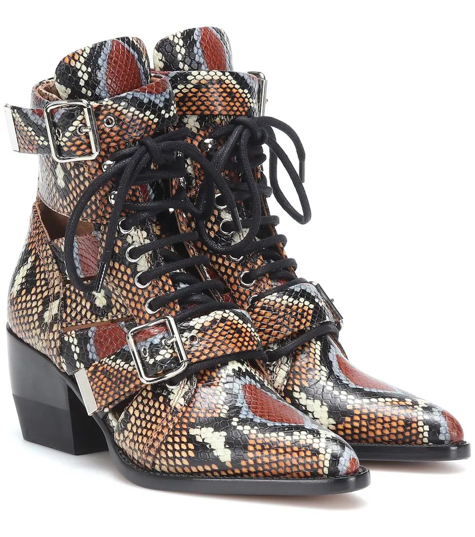 Rylee printed leather ankle boots | Mytheresa (UK)