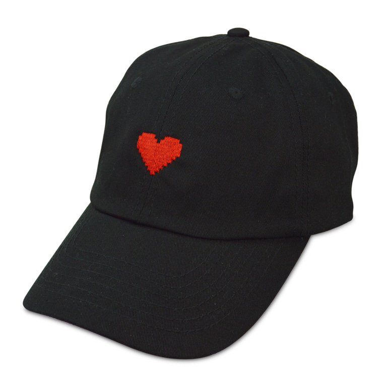 DALIX Pixel Heart Hat Womens Dad Hats Cotton Caps Embroidered Valentines Black | Walmart (US)