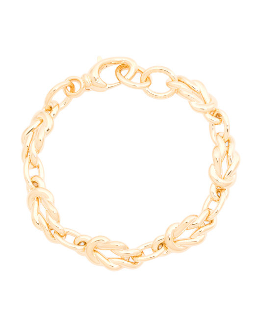 Made In Italy 14k Gold Braided Chain Bracelet | TJ Maxx