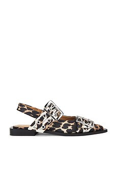 Ganni Feminine Buckle Ballerina in Leopard from Revolve.com | Revolve Clothing (Global)