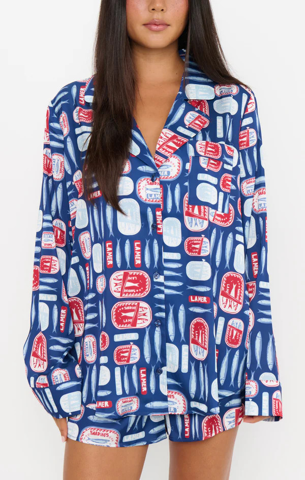 Beauty Sleep PJ Set ~ Navy Salty Sardines Silky | Show Me Your Mumu