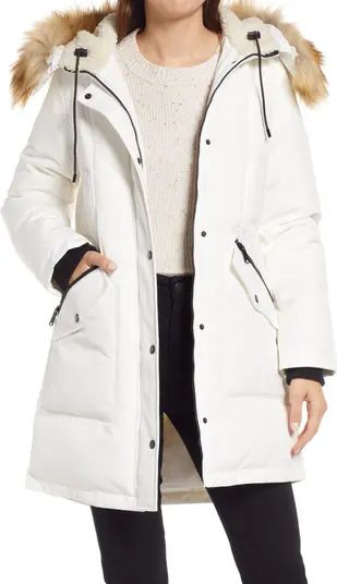Hooded Down & Feather Fill Parka with Faux Fur Trim | Nordstrom