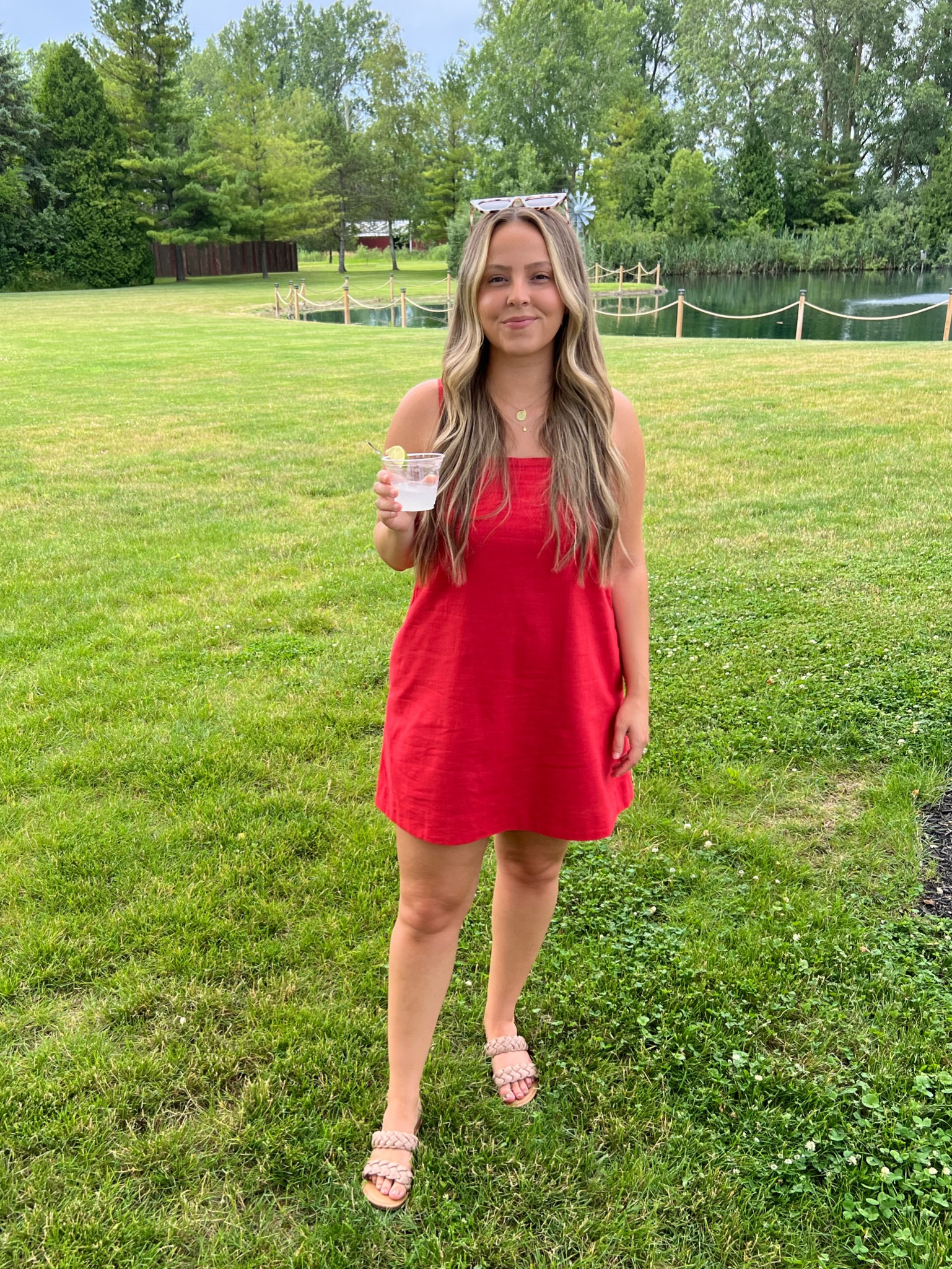 Dress is a M. Summer dress. Sundress. Abercrombie dress. Sunglasses. Sandals. Wedding guest dress. Europe dress. Vacation outfit. 

#LTKFindsUnder50 #LTKMidsize #LTKFindsUnder100