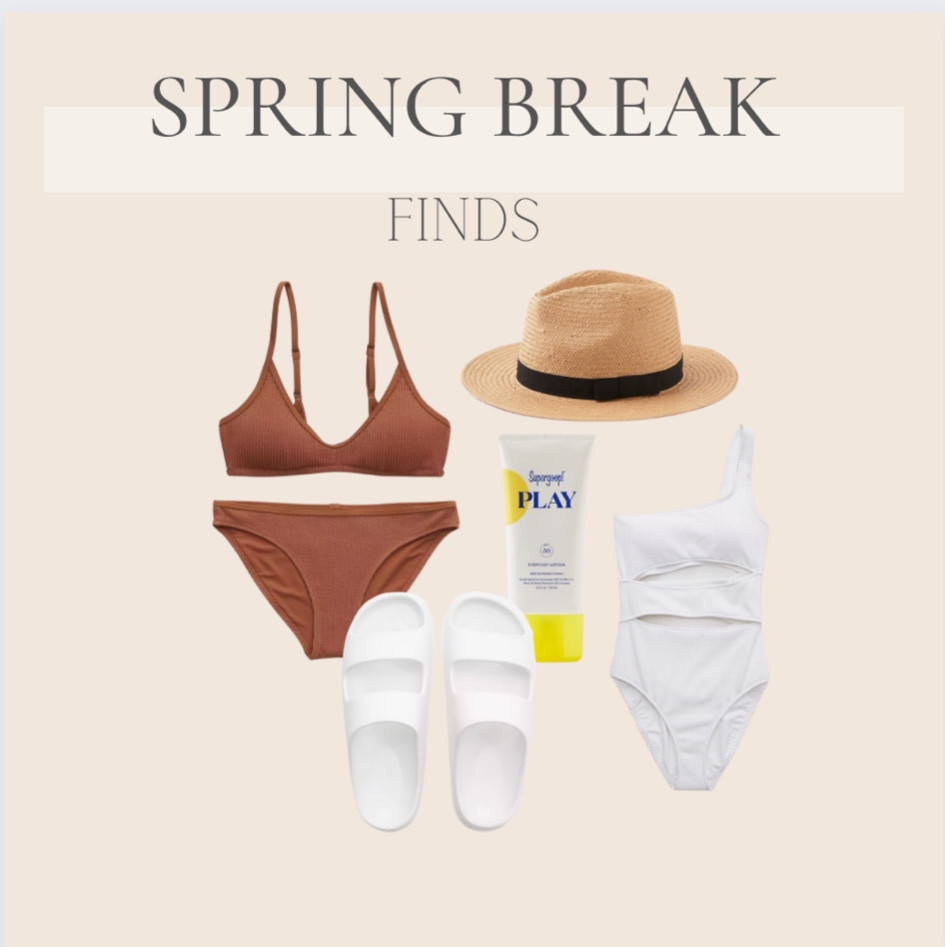 #LTKSale Aerie, supergoop lotion, beach hat, sun hat, one piece swim, bikini top, bikini bottoms, spring break outfit, spring break, white sandals, aerie pool slides, aerie sale, sabic platform

#LTKFind #LTKswim