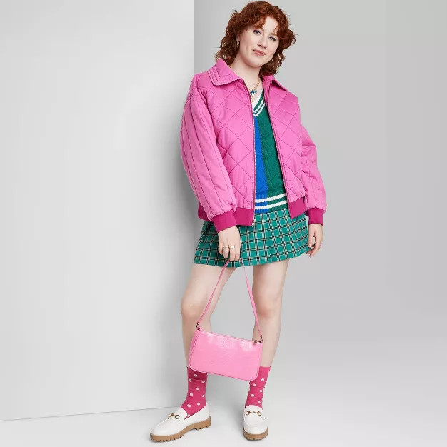 Women's Oversized Woven Quilted Bomber Jacket - Wild Fable™ | Target
